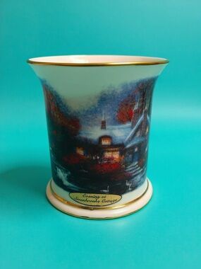 2004 Thomas Kinkade Evening at Swanbrooke Cottage Candle Holder